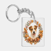 Jack Russell Terrier Herfstkrans Sleutelhanger (Voorkant Links)