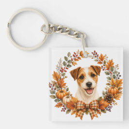 Jack Russell Terrier Herfstkrans Sleutelhanger
