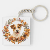 Jack Russell Terrier Herfstkrans Sleutelhanger (Achterkant)