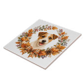 Jack Russell Terrier Herfstkrans Tegeltje (Zijkant)