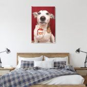 Jack Russell Terrier Holding kerstversiering Canvas Afdruk (Insitu (Slaapkamer))