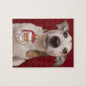 Jack Russell Terrier Holding kerstversiering Legpuzzel (Horizontaal)