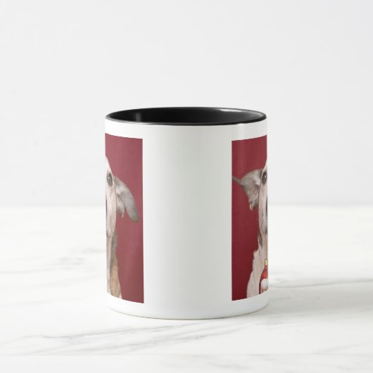 Jack Russell Terrier Holding kerstversiering Mok (Midden)