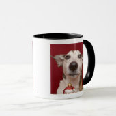 Jack Russell Terrier Holding kerstversiering Mok (Voorkant rechts)