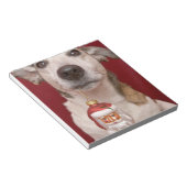 Jack Russell Terrier Holding kerstversiering Notitieblok (Schuin)