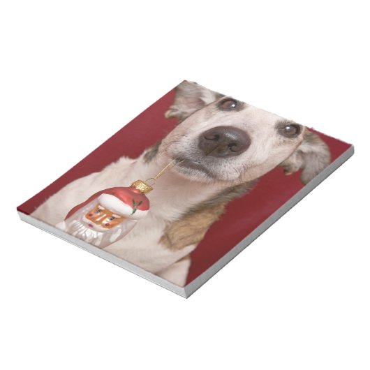 Jack Russell Terrier Holding kerstversiering Notitieblok (Linkerzijde)