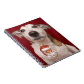 Jack Russell Terrier Holding kerstversiering Notitieboek (Rechterzijde)