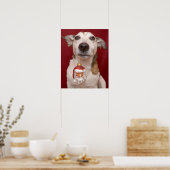 Jack Russell Terrier Holding kerstversiering Poster (Keuken)