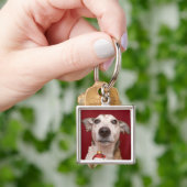 Jack Russell Terrier Holding kerstversiering Sleutelhanger (Hand)