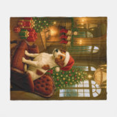 Jack Russell Terrier Holiday Fleece Deken (Voorkant (Horizontaal))