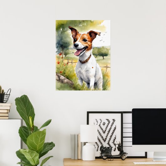 Jack Russell Terrier - Hond Art Print (Thuiskantoor)