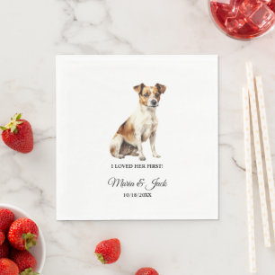 Jack Russell Terrier Hond bruiloft servetten en fo