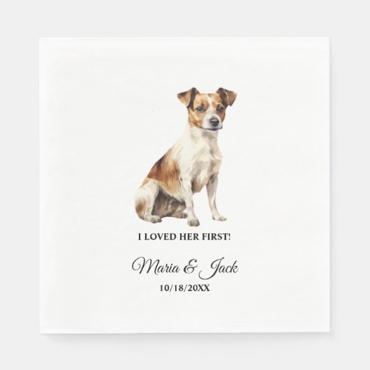 Jack Russell Terrier Hond bruiloft servetten en fo (Voorkant)