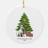 Jack Russell Terrier hond gepersonaliseerde kerst Keramisch Ornament (Achterkant)