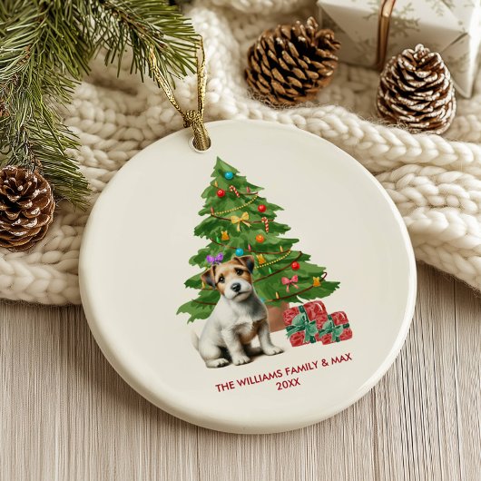 Jack Russell Terrier hond gepersonaliseerde kerst Keramisch Ornament