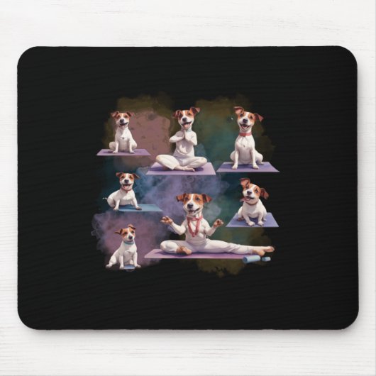 Jack Russell Terrier Hond Jack Russell Yoga Poses  Muismat (Voorkant)