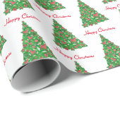 Jack Russell Terrier Hond Kerstboom Wit Cadeaupapier (Rol Hoek)