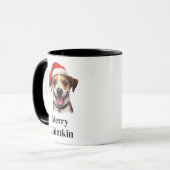 Jack Russell Terrier hond kerstmuts Kerstmis Mok (Voorkant links)
