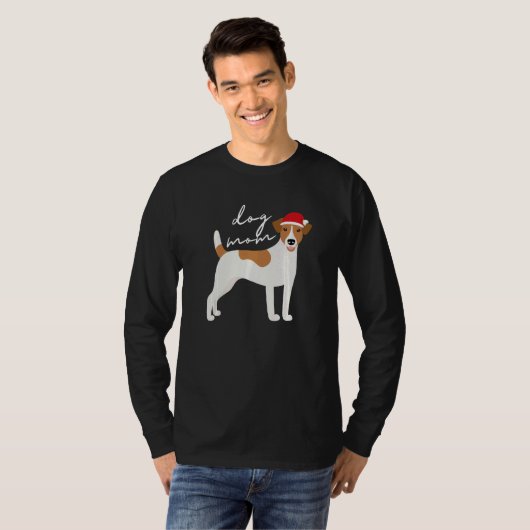 Jack Russell Terrier Hond Moeder Kerstmis T-shirt (Voorkant volledig)