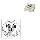 Jack Russell Terrier Hond Pet Foto Rond Rubberstempel (Gestempeld)