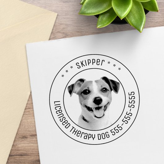 Jack Russell Terrier Hond Pet Foto Rond Rubberstempel