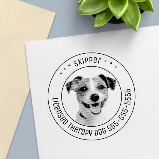 Jack Russell Terrier Hond Pet Foto Rond Zelfinktende Stempel