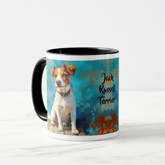 Jack Russell Terrier Hond Portret Mok (Voorkant links)
