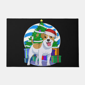 Jack Russell Terrier Hond Santa Kerstboom Deco Deurmat