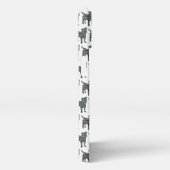 Jack Russell Terrier Hond Silhouet Grid Wit iPhone Hoesje (Rechterkant)