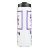 Jack Russell Terriër Hond Silhouet Paarse PY&B Thermosbeker (Voorkant)