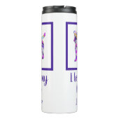 Jack Russell Terriër Hond Silhouet Paarse PY&B Thermosbeker (Achterkant)