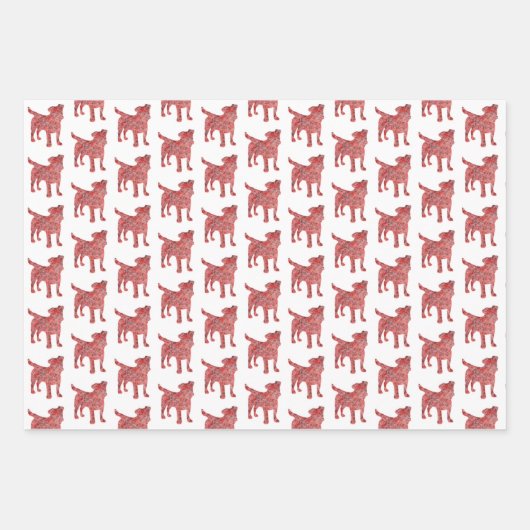 Jack Russell Terrier Hond Silhouet RMerry Woofmas Inpakpapier Vel (Voorkant 3)