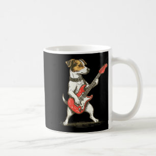 Jack Russell Terrier-hond speelt gitaar Rocker Gui Koffiemok
