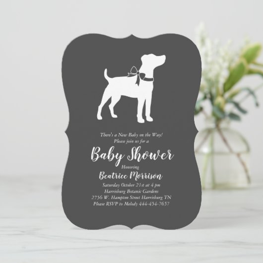 Jack Russell Terrier Honden Baby Shower Kaart (Staand voorkant)