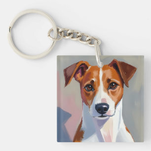Jack Russell Terrier   Honden Schilderij Huisdier Sleutelhanger