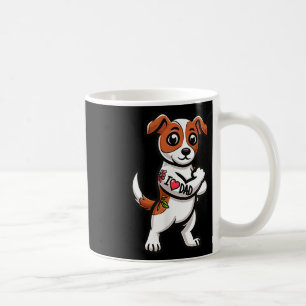Jack Russell Terrier I Love Dad Funny Dog Tattoo _ Koffiemok