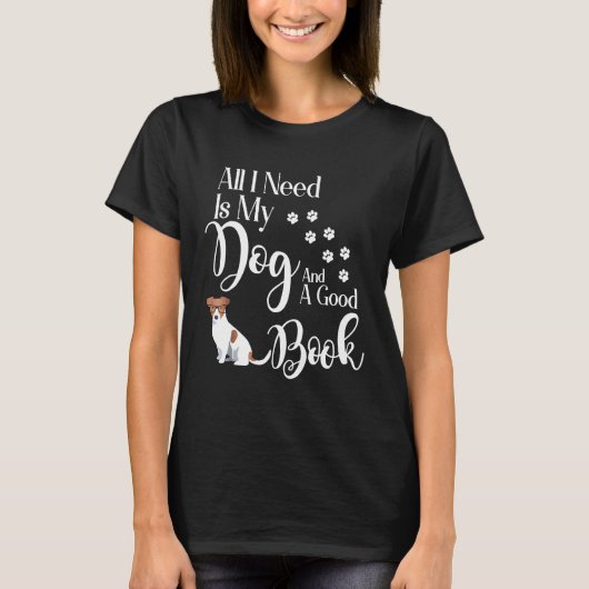 Jack Russell Terrier Ik hou van mijn hondenboek le T-shirt (Voorkant)