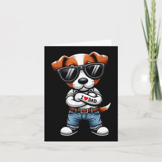 Jack Russell Terrier Ik hou van papa Funny Dog Tat Kaart (Voorkant)