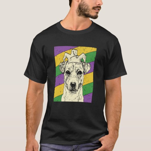 Jack Russell Terrier Jester Mardi Gras Dog Mom or  T-shirt (Voorkant)