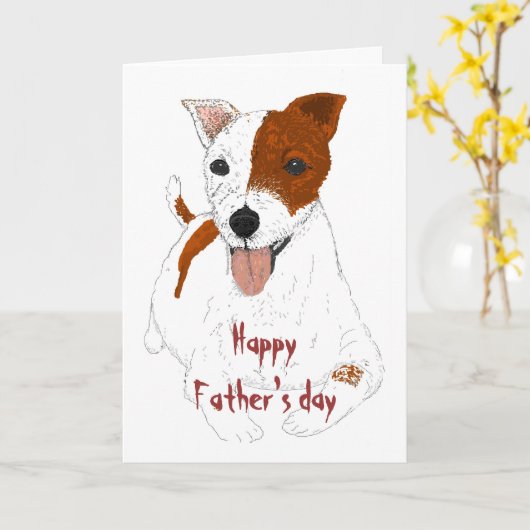 Jack Russell Terrier Kaart (Gele Bloem)
