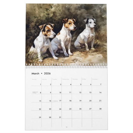 Jack Russell Terrier Kalender, elk jaar Kalender (Mar 2026)
