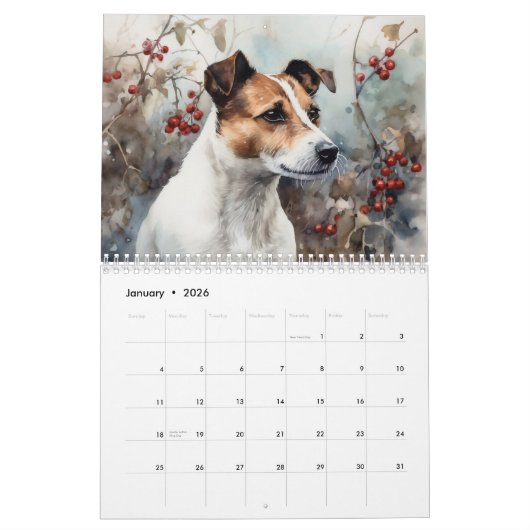 Jack Russell Terrier Kalender, elk jaar Kalender (Jan 2026)