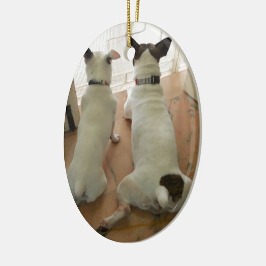 Jack Russell Terrier Keramisch Ornament (Links)
