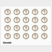 Jack Russell Terrier Kerst Ornament Krans Ronde Sticker (Vel)