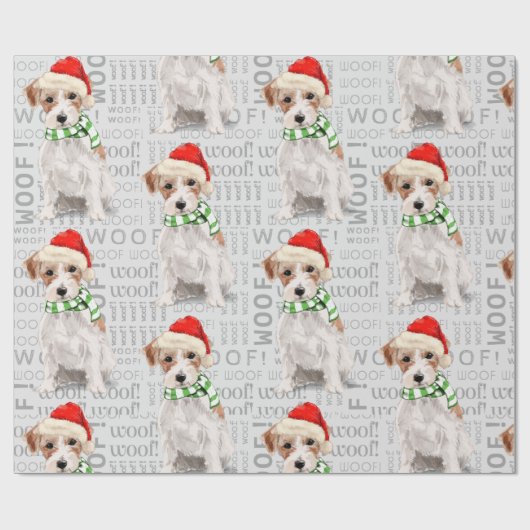 JACK RUSSELL TERRIER Kerst voor Hondenliefhebbers Cadeaupapier (Vlak)