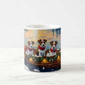Jack Russell Terrier Kerstboot Vakantie Koffiemok (Center)