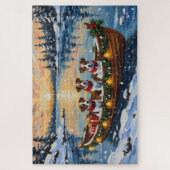 Jack Russell Terrier Kerstboot Vakantie Legpuzzel (Verticaal)