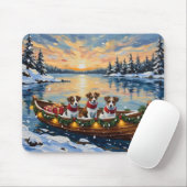 Jack Russell Terrier Kerstboot Vakantie Muismat (Met muis)