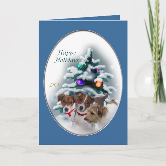 Jack Russell Terrier-kerstcadeaus Feestdagen Kaart (Voorkant)