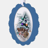 Jack Russell Terrier-kerstcadeaus Ornament Kaart (Links)